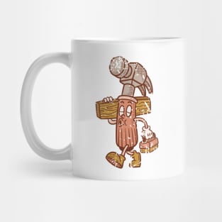 Hammer work retro cartoon Mug